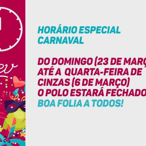 Polo funciona das 9h às 18h neste “Sábado de Zé Pereira”